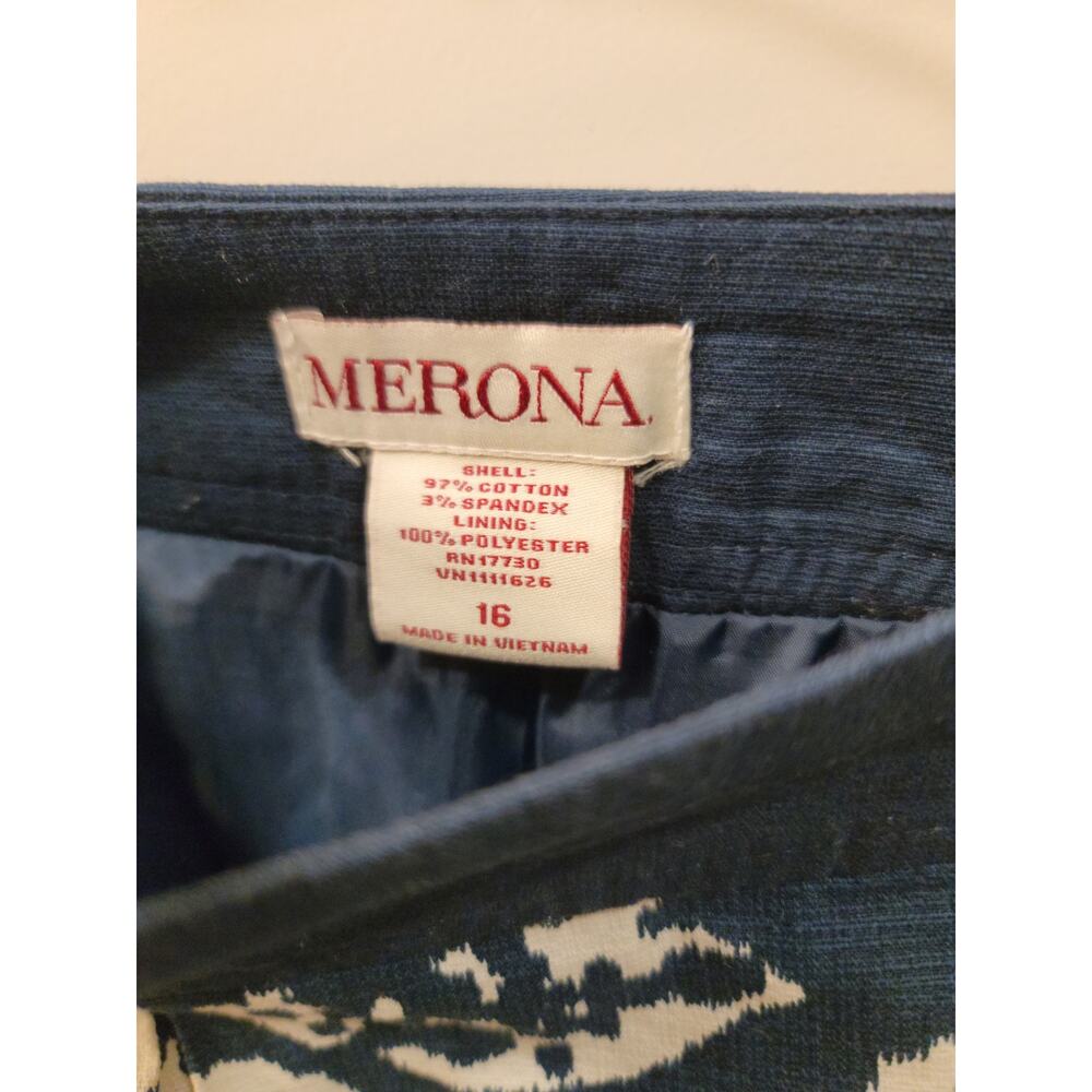Merona Blue & White Floral Skirt with Pockets - Picture 4 of 6